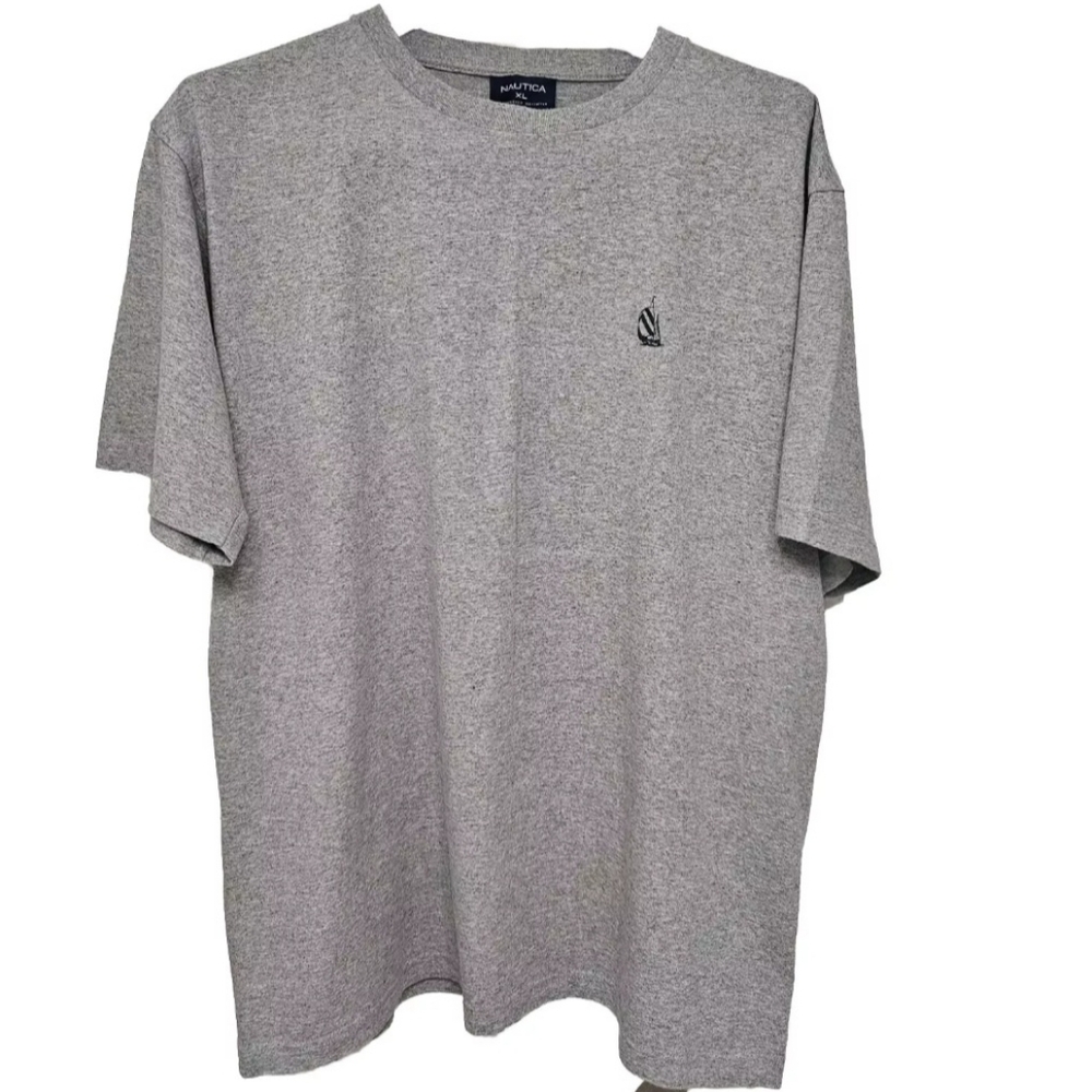 Nautica T-Shirt Size XL Heather Gray Small Sailboat Graphic on Front Chest Y2K?